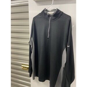 Nike Golf Dri-Fit Gray Long Sleeve Polo Shirt Men's sz XL W/ Logo